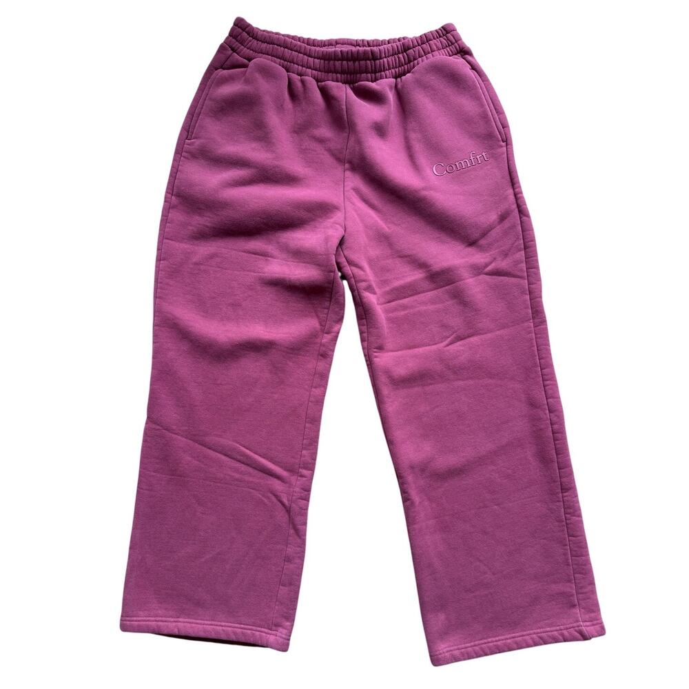 Comfrt Womens XL Red Mauve Berry Wide Leg Sweat Pants